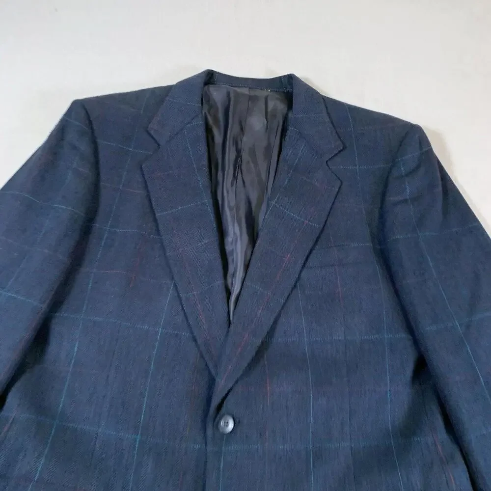 42L Kuppenheimer USA Vintage 2 Button Wool Tweed Blazer Sport Coat Houndstooth‎